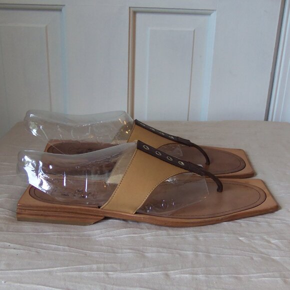 Cobalto Italian Leather and Wood Thong Sandals sz 40 - Picture 3 of 16